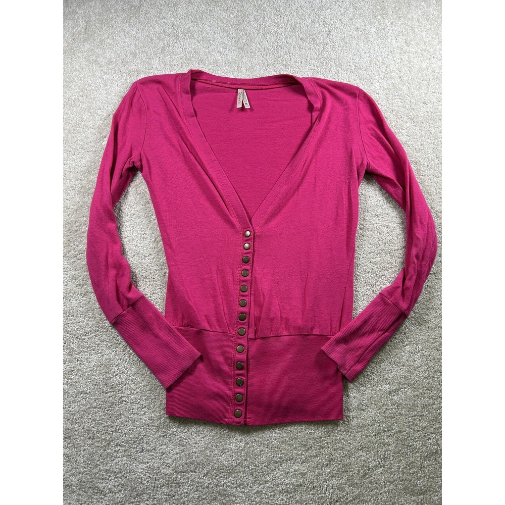Colory Sweater Womens M Button Front V Neck‎ Lightweight Preppy Y2K Classic